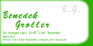 benedek groller business card